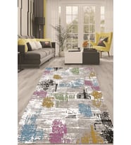 Dijital Kaymaz Taban Yıkanabilir Modern Renkli Salon Halısı Mutfak Halısı Yolluk ND-HT-513 (Mavi)