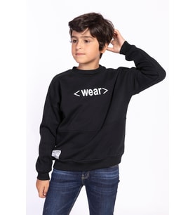 Toontoy Erkek Çocuk Balıkçı Yaka Sweatshirt (Siyah)