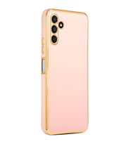 Galaxy A04S Kılıf Zore Bark Kenarları Altın Renk Kılıf (Rose)