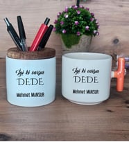 İyi Ki Varsın Dede Hediye Sepeti Kupa Bardak T Kulplu, Kalemlik Hediyeleri Dedeye Doğum Günü Hediyesi (Model 7)