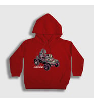 Presmono Unisex Çocuk Beyaz Geep Gorillaz Kapüşonlu Sweatshirt 402540tt (Kırmızı)