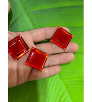 3X3 CM 3 ADET 4 DELİKLİ OPAL TAŞ DİKİŞ GİYİM AKSESUARI KARE (Kırmızı)