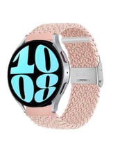 Sneezy Huawei Watch GT 3 Pro 43mm İle Uyumlu 20mm Metal Klips Solo Fiberlink Örgü Kordon (Pudra)