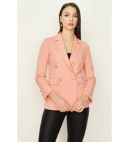 Kadın Gold Düğmeli Blazer Ceket (Yavruağzı)