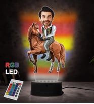 Doğum Günü Hediyesi,Sevgiliye Hediye, Kişiye Özel Fotoğraflı Seyis Karikatür 3D Led Lamba (RGB)