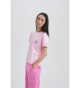 Smart Devil Kadın Baskı Taş T-Shirt (Pembe)