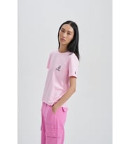 Smart Devil Kadın Baskı Taş T-Shirt (Pembe)