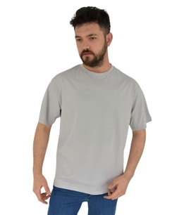 Erkek Baskılı Oversize Tişört 2379 BGL-ST02804 (Gri)