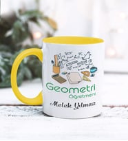 Geometri Öğretmeni Tasarımlı Kişiye Özel Kupa Bardak (Sarı)