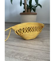 JÜT İP HASIR ÇANTA PORTFÖY ÇANTA (Sarı)