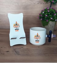 Bilgisayar Mühendisi Hediye Sepeti Kupa Bardak T Kulplu ve Ahşap Telefon Standı Mühendisler Günü Hediyesi (Model 2)
