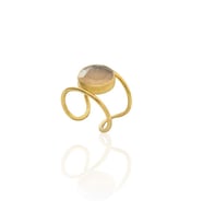 Kadir Jewellery 22 Ayar Altın Kaplama Kadın Zirkon Taşlı Yüzük (Turuncu)