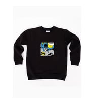 Batman baskılı pamuklu kumaş çocuk sweatshirt (Siyah)