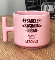 Kişiye Özel Efsaneler Kasımda Doğar Hediye Pastel T Kupa Doğum Günü Hediyesi (Pembe)