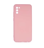 Galaxy A02S Kılıf Lansman Tasarım İç Yüzeyi Kadife Silikon (Açık Pembe)