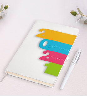 BK Gift Kişiye Özel 2024 Mutlu Yıllar Siyah Defter ve Kalem Hediye Seti-12 (Beyaz)