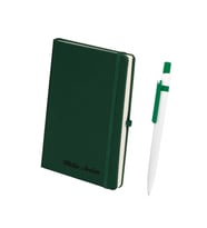 İsme Kişiye Özel Termo Lastikli Mini Not Defteri Kalem Seti 9x14 (Yeşil)