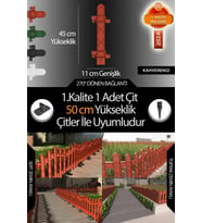 Uzunluk - Köşe - Kenar Tamamlama Çiti (50 Cm Yükseklik Çit ile Uyumludur) (Kahverengi)