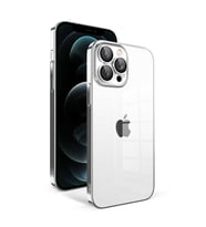 iPhone 12 Pro Max Kılıf Garaj Kenarları Renkli Kamera Korumalı (Gümüş)