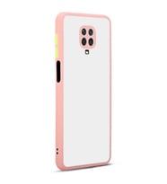 Xiaomi Redmi Note 9 Pro Kılıf Hux Düğme ve Kapak Zıt Renk Kılıf (Pembe)