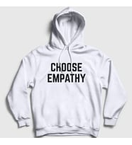Presmono Unisex Gri Choose Empathy Selena Gomez Kapüşonlu Sweatshirt 320089tt (Beyaz)