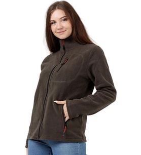 Store Kadın Polar Tam Fermuarlı Outdoor 3 Cepli Spor Polar Ceket (Haki)