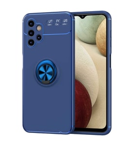 Samsung Galaxy A13 4G Kılıf Mıknatıslı Yüzüklü Standlı Yumuşak Silikon Kapak Ravel (Mavi)