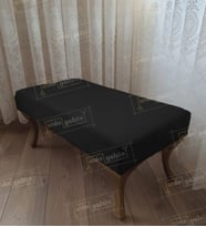Ayak Ucu Kapı Önü Antre Düz Bench Puf Orta Sehpa Gold Ayak (90*45) (Siyah)