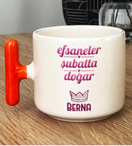 Kişiye Özel Balık Kova Burcu Hediye T Kupa Bardak Doğum Günü Hediyesi (Turuncu)