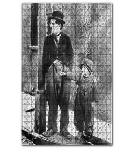 Cakapuzzle Charlie Chaplin ve Jackie Coogan The Kid'de Puzzle Yapboz MDF (Ahşap) (255 Parça)
