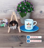 Endüstri Mühendisi Türk Kahvesi Fincanı Ahşap Altlıklı ve Fotoğraflı Ahşap Anahtarlık Hediye (Model 5)