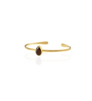 Kadir Jewellery Zirkon Taşlı Ayarlanabilir 22 Ayar Altın Kaplama Bilezik (Kahverengi)