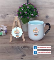 Bilgisayar Mühendisi Kupa Bardak Kırmızı ve Ahşap Anahtarlık Hediye (Model 9)