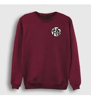 Presmono Unisex Beyaz Kanji Go Anime Dragon Ball Sweatshirt 236289tt (Bordo)