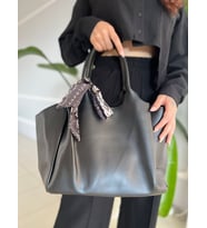 Dellashop Kurdeleli classic el ve omuz içi çok bölmeli kadın çantası (Siyah)