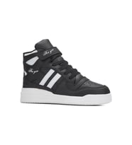 Günlük Kız Erkek Çocuk Sneaker Cırtlı Lastik Bağcıklı Basketbol Ayakkabısı 105 (Siyah - Beyaz)