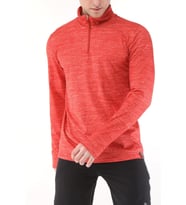 Ghassy Co. Erkek Running Nem Emici UV Güneşten Koruma Parmaklık Detaylı Uzun Kollu Outdoor Tshirt (Turuncu)