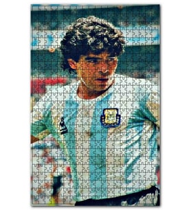 Cakapuzzle Diego Maradona Arjantin Milli Takımında Puzzle Yapboz MDF (Ahşap) (500 Parça)