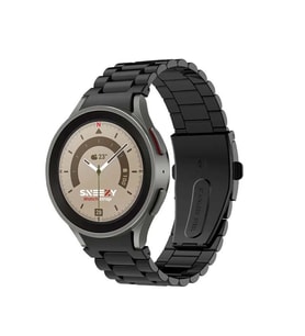 Samsung Galaxy Watch 4 5 Pro 40 42 44 45 46mm Uyumlu Kavisli Ironweft Döküm Çelik Metal Kordon (Siyah)