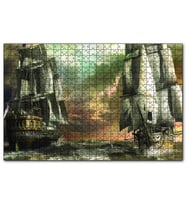 Cakapuzzle Kalyonlar Fırtınada Kara Bulutlar  Puzzle Yapboz MDF (Ahşap) (500 Parça)