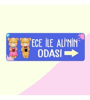 İsimli Oda Kapısı Panosu  Baykuşlu,Fatofotofan (Mavi)