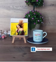 Çocuk Gelişim Uzmanı Fotoğraflı Dekoratif Taş, Ahşap Altlıklı Türk Kahvesi Fincanı Hediye Öğretmenler Günü Hediyesi (Model 4)