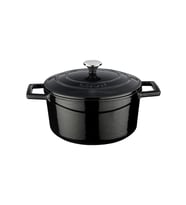 Lava Döküm Yuvarlak Tencere. Folk Çap(Ø)20cm. (Siyah)