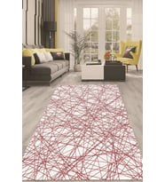 Dijital Kaymaz Taban Yıkanabilir Modern Renkli Salon Halısı Mutfak Halısı Yolluk ND-HT-1329 (Pembe)