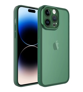Apple iPhone 14 Pro Max Kılıf Kamera Korumalı Transparan Zore Post Kılıf (Koyu Yeşil)