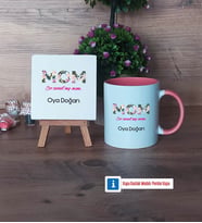 Anneye Hediye Dekoratif Taş, Kupa Bardak Kırmızı Hediye (Model 5)