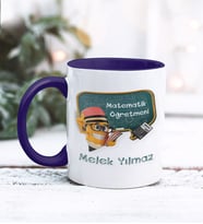 Matematik Öğretmeni Tasarımlı Kişiye Özel Kupa Bardak (Lacivert)