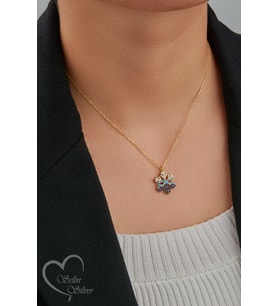 KAR TANESİ KOLYE GOLD-ROSE-GÜMÜŞ RENK 925 AYAR GÜMÜŞ KOLYE (Gold)
