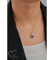 KAR TANESİ KOLYE GOLD-ROSE-GÜMÜŞ RENK 925 AYAR GÜMÜŞ KOLYE (Gold)