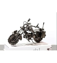 Motosiklet Modeli Retro Motor Bronz El Yapımı Motor Metal Dekorasyon Prop Eski Ev Dekorasyon (Gri)